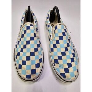 Vans Classic Slip On Blue Checkerboard Mens 9 Womens 10.5 Sneakers